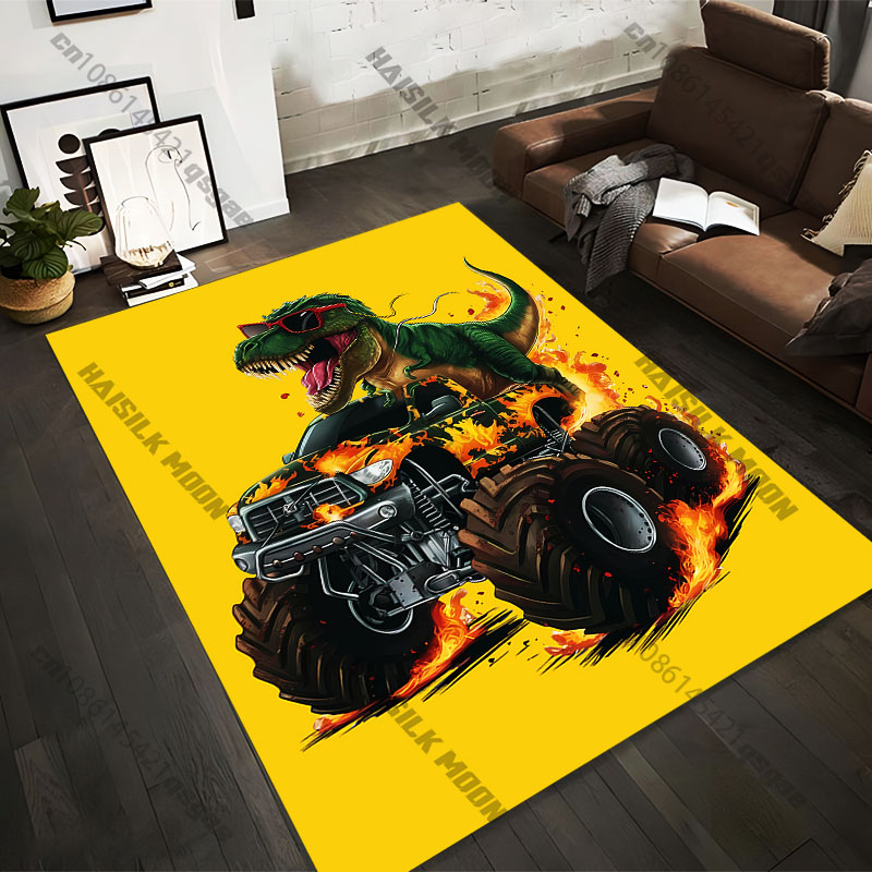 Printing Commercial Drive - 21 Sizes Dinosaur driving fiery monster