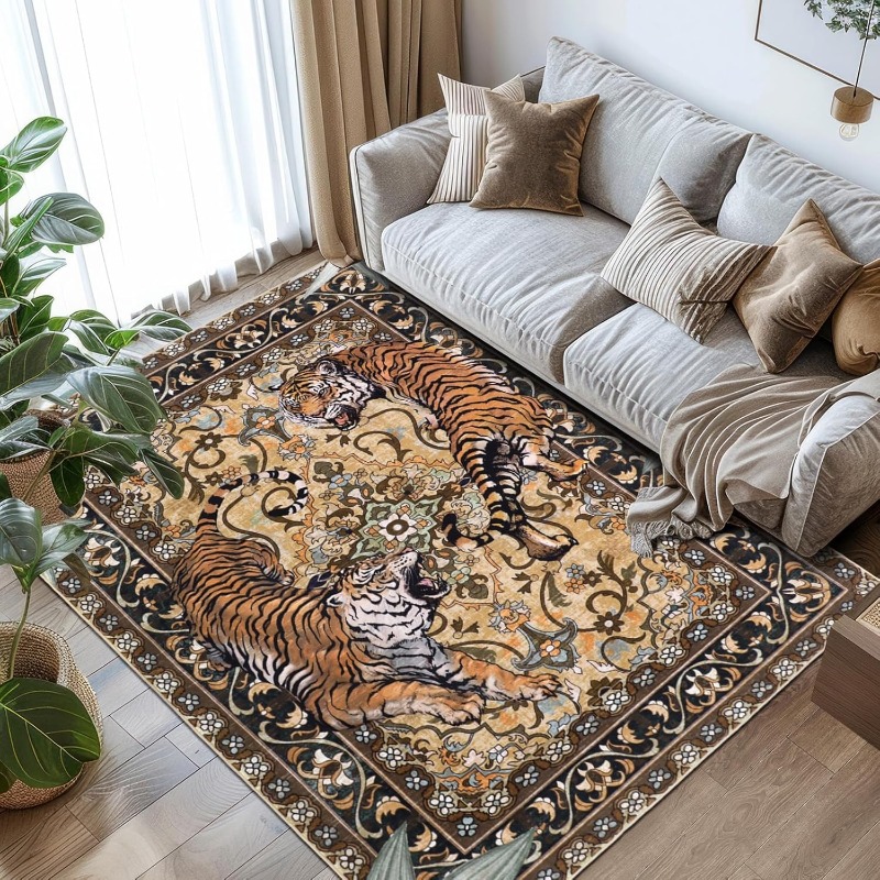 Printing On Commercial - Nordic Retro Tiger Design Living Room