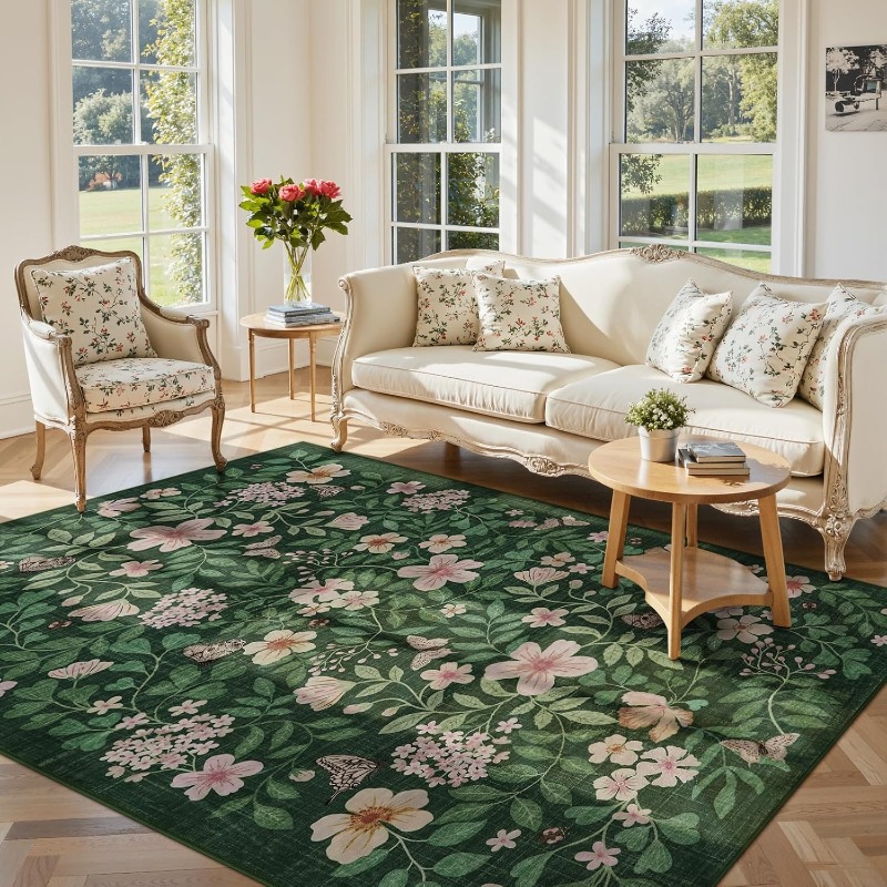 Printing On Commercial - Floral Living Room Carpet Vintage Large