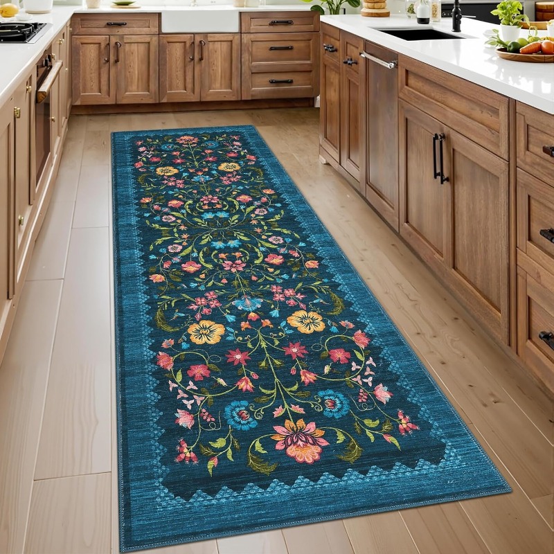 Printing On Commercial - Retro Runner Rug Nordic Style Floral