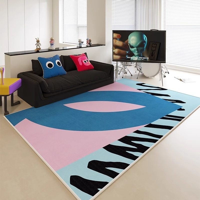 Printing On Commercial - Abstract Color-blocked Print Living Room Carpet