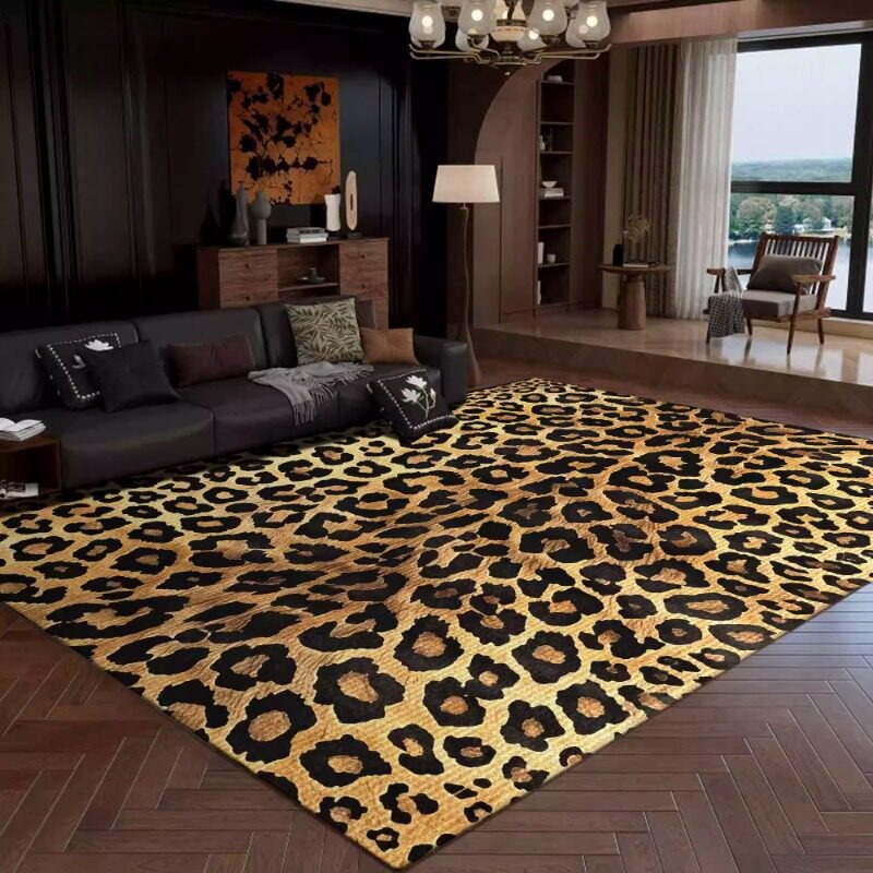 Printing On Commercial - Retro Leopard Print Living Room Carpet