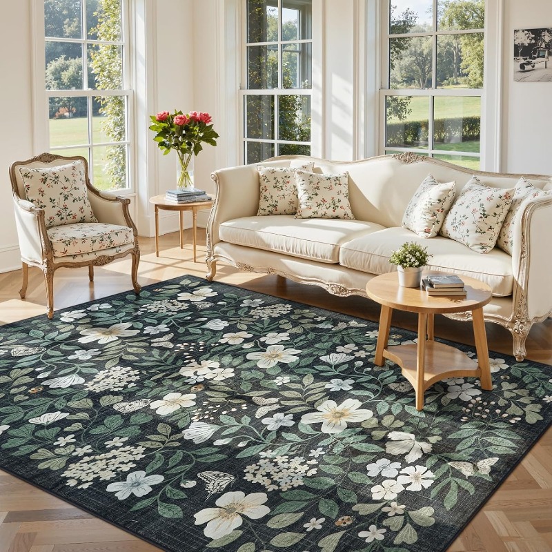 Floral Living Room Carpet Vint - Printing On Commercial review and price