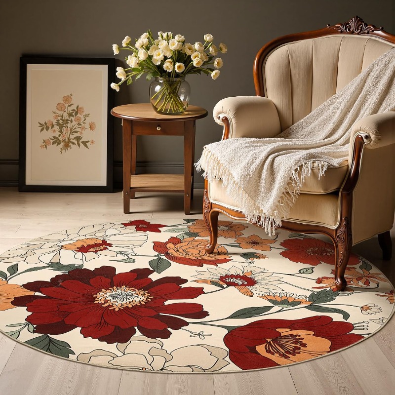Round Living Room Carpet Vinta - Printing On Commercial review and price