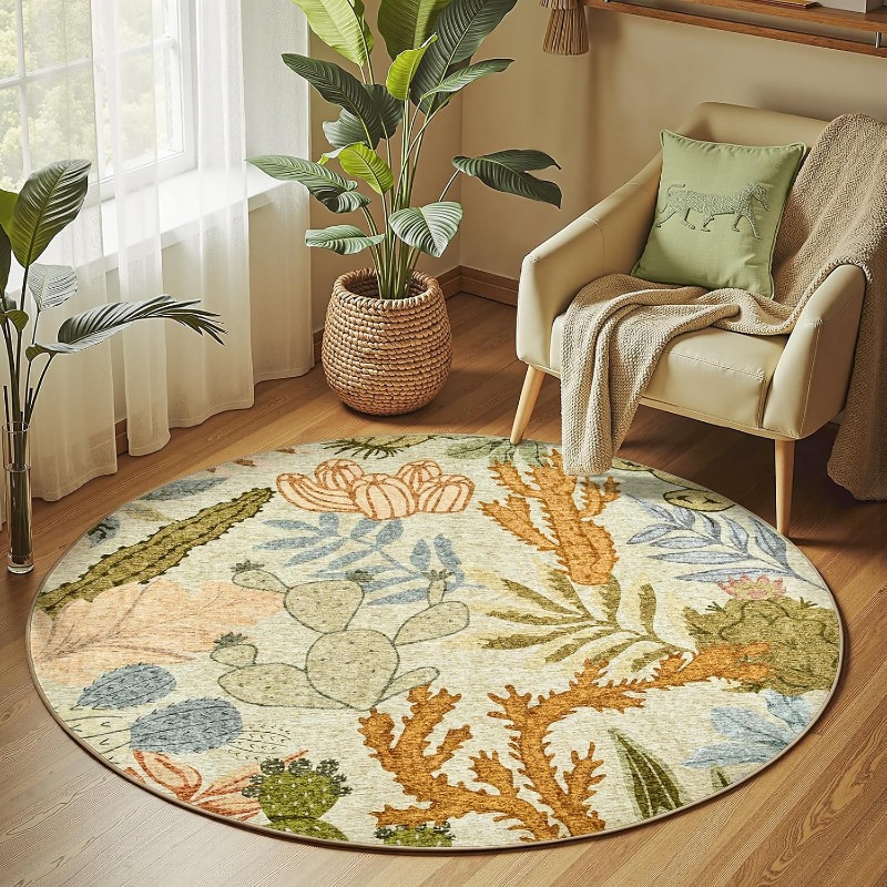 Round Living Room Carpet Vinta - Printing On Commercial review and price