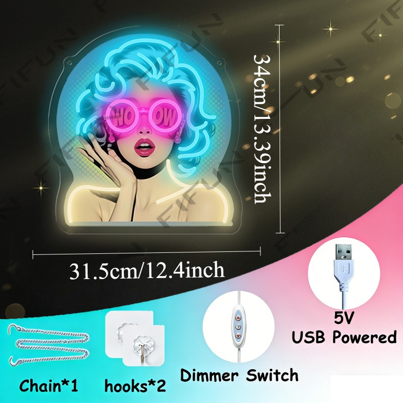 WOW Curl Girl Neon Sign UV Pri - Commercial Printing Services review and price