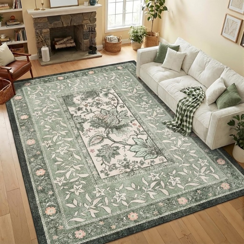 Retro Plant Print Carpet for L - Printing On Commercial review and price
