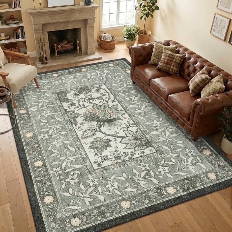 Retro Plant Print Carpet for L - Printing On Commercial review and price